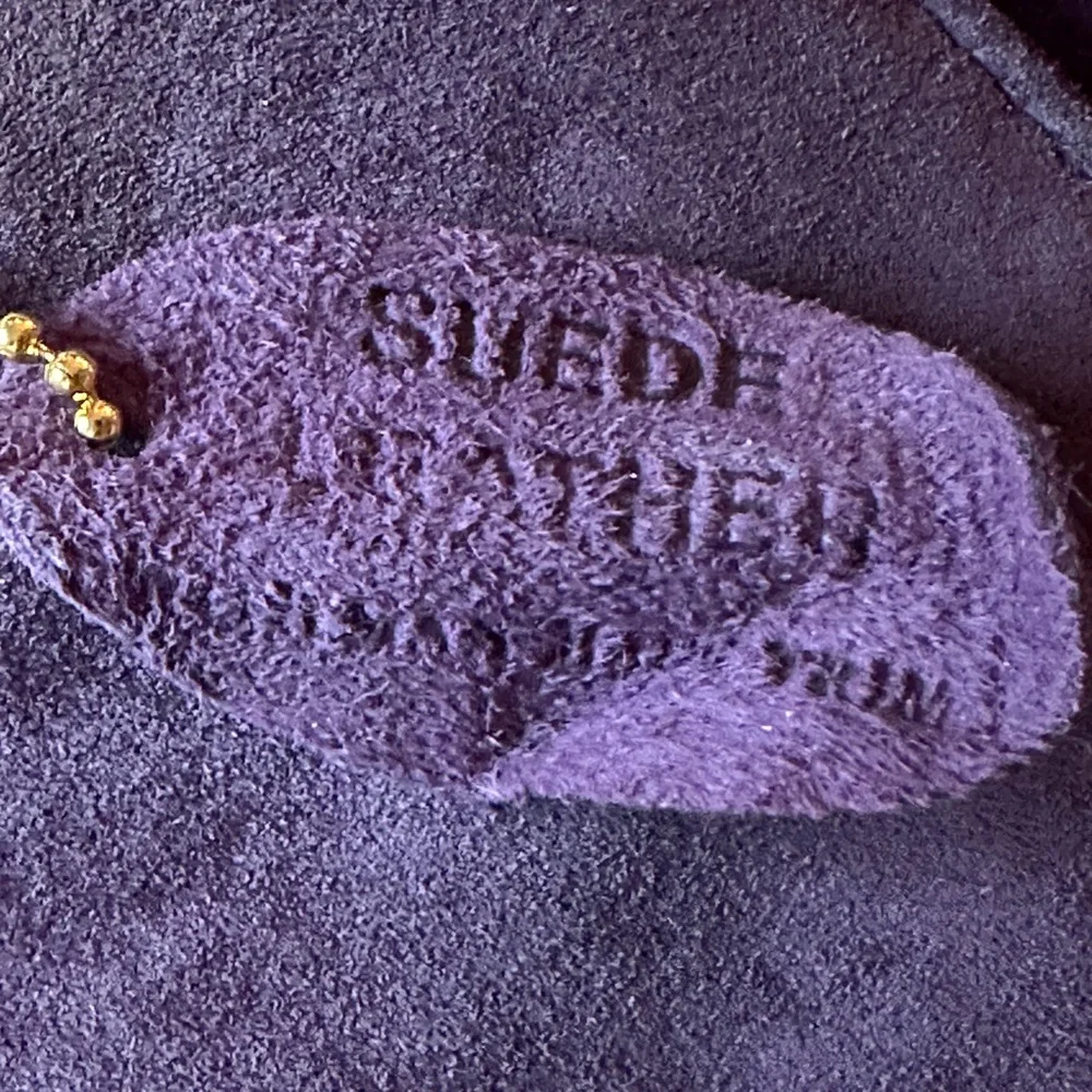 Laura Scott Deep Purple Suede Clutch with Suede Tassel- Vintage 1990’s